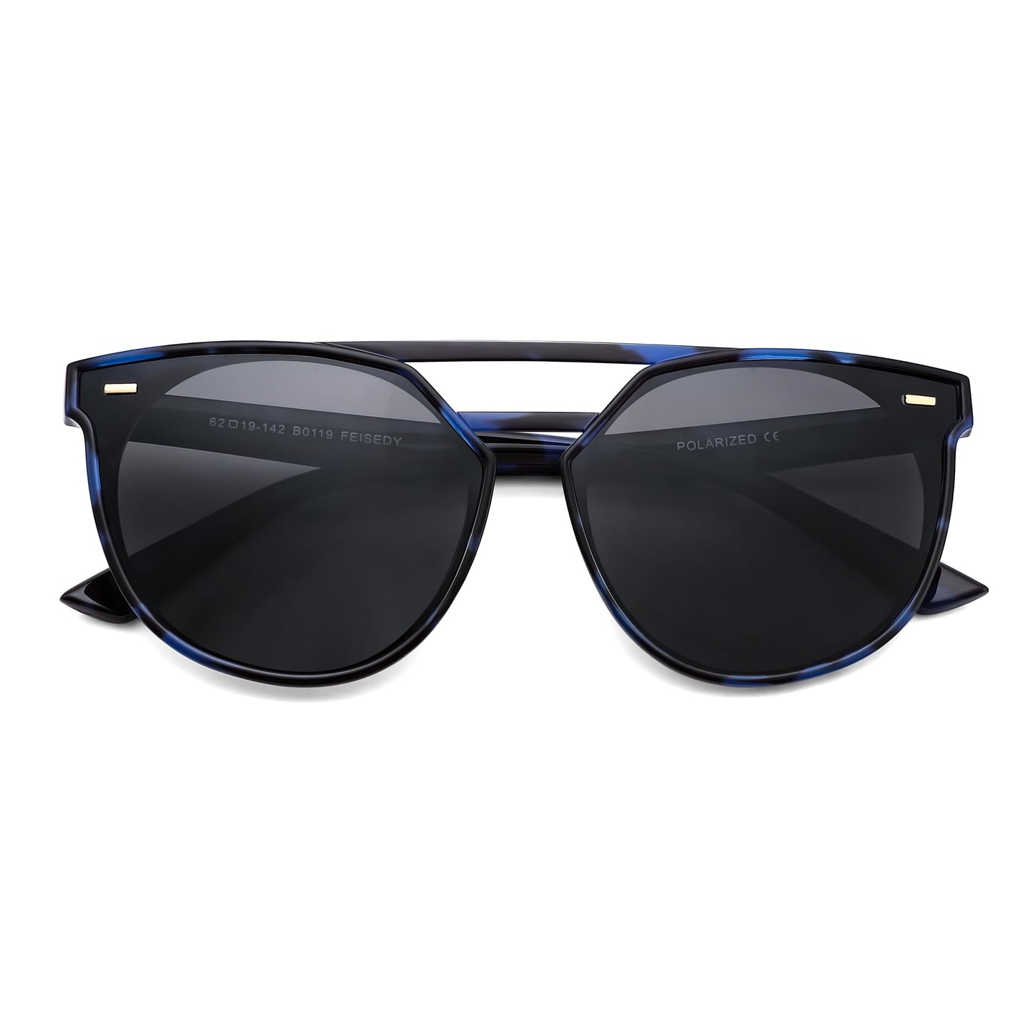FEISEDY Women's Cat Eye Aviator Sunglasses- Polarized UV400 for Driving & Travel, Vintage Oversized Fashion B0119