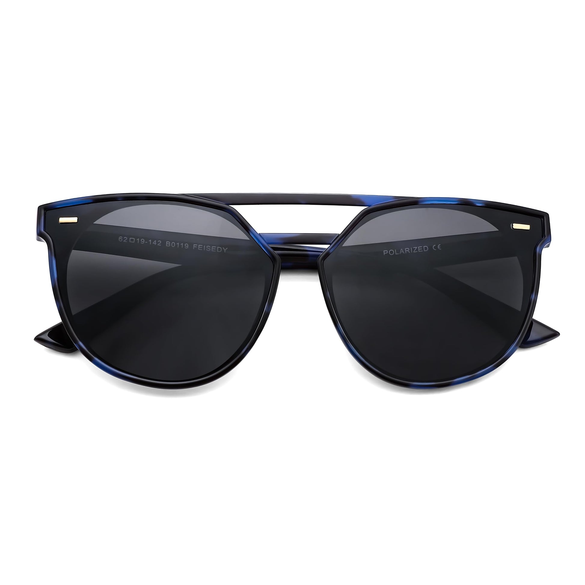 FEISEDY Women's Cat Eye Aviator Sunglasses- Polarized UV400 for Driving & Travel, Vintage Oversized Fashion B0119