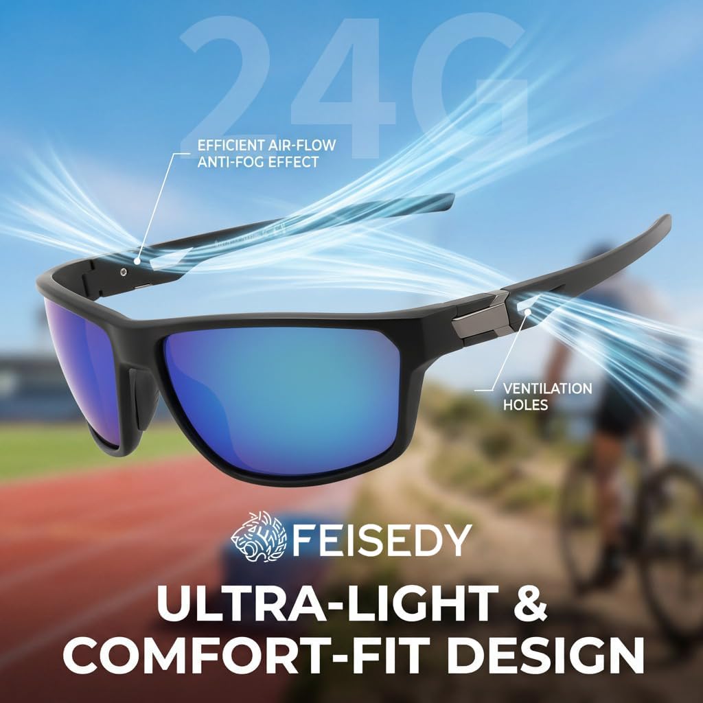 ÉÌƷͼƬ 11 | B0GZTNR5BZ | FEISEDY Sport Sunglasses Polarized UV400 Protection for Men Women B1389