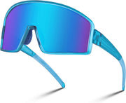 Blue Frame Blue Mirror Lens / Large | B0CTSV63PX | FEISEDY Polarized Sports Sunglasses for Men Women Youth Cycling Glasses Baseball Softball Sunglasses B2368