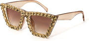 ÉÌƷͼƬ 26 | B09V7X56D4 | FEISEDY Women Crystal Square Cat Eye Sunglasses Sparkling Trendy Retro Cateye Sunglasses B2898