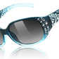 Gradual Blue Frame & Gradual Grey Lens / 57 Millimeters | B0FZT3LNB5 | FEISEDY Women's Polarized Sunglasses Wrap Around Rhinestone Design Fashion Sunnies UV400 Protection B1091