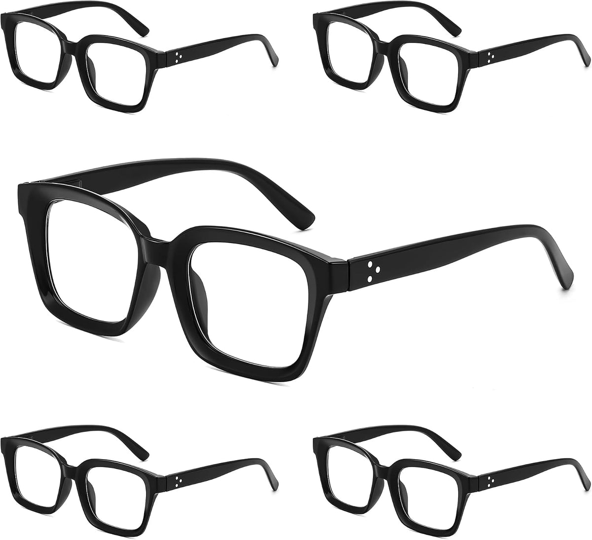 ÉÌƷͼƬ 33 | B0F7HQL9ND | FEISEDY 6/5 Pack Classic Reading Glasses Rectangular Readers B0297
