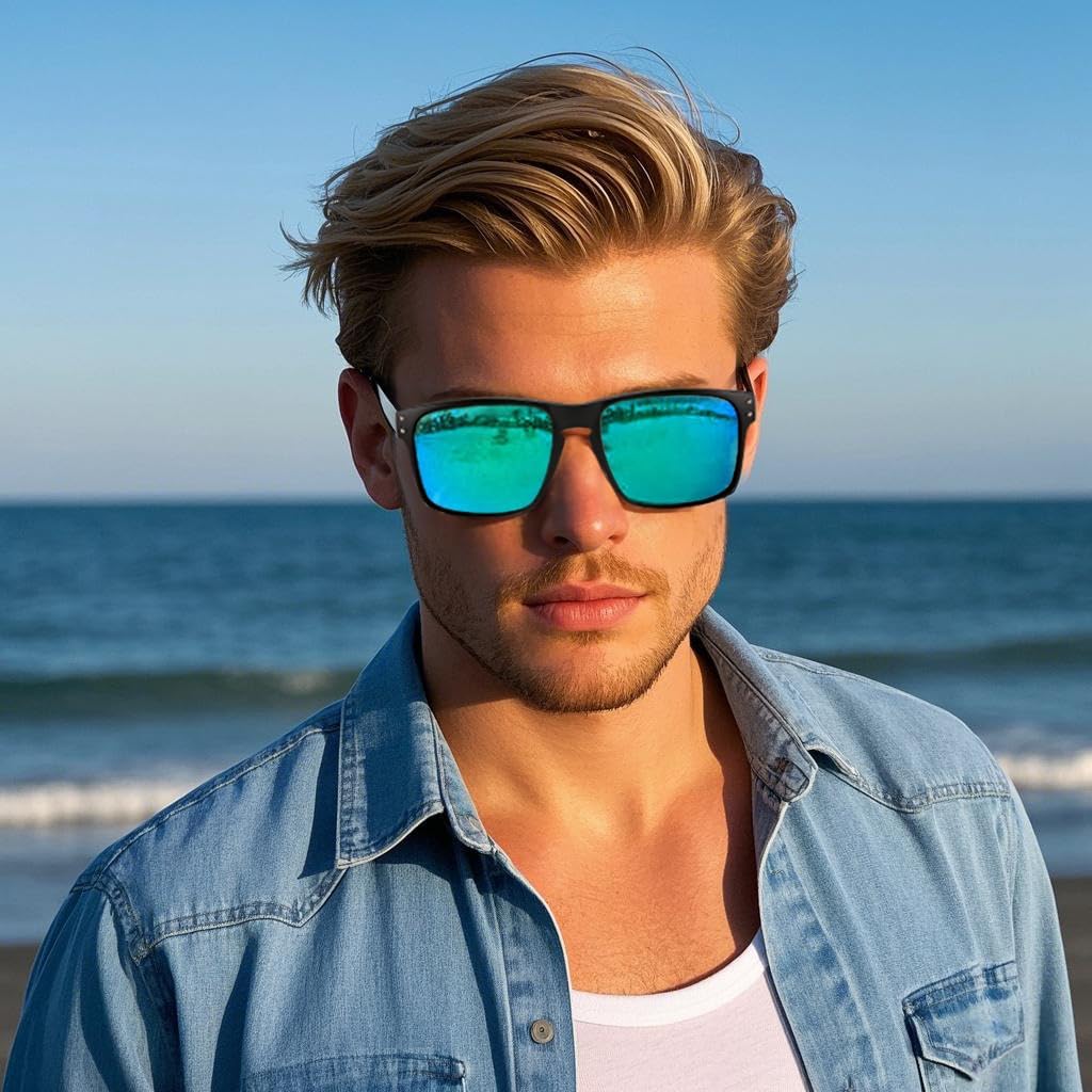 ÉÌƷͼƬ 9 | B0CS6MV9B1 | FEISEDY Men Sunglasses Polarized,Square Vintage Cycling Running Fishing Golf Hiking Sports Sun Glasses B0080