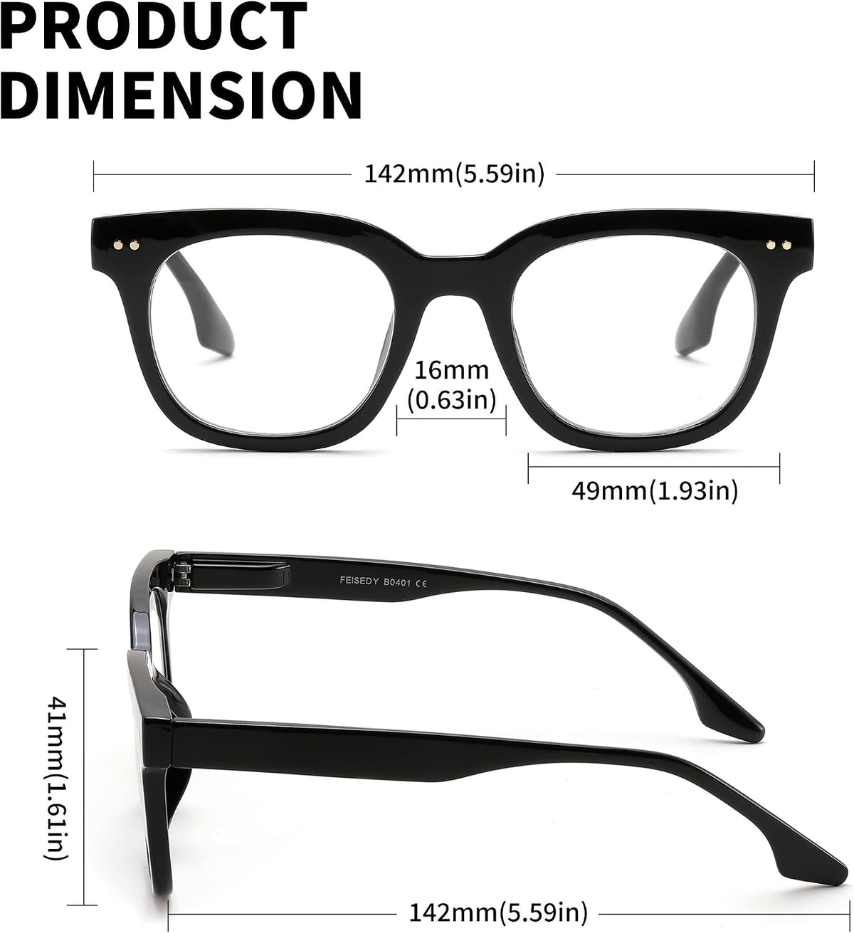 商品图片 6 | B0HCTFJTY2 | FEISEDY Blue Light Blocking Reading Glasses for Women Men B0401