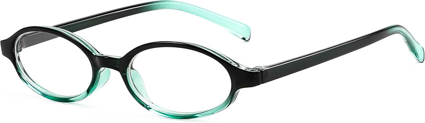 商品图片 19 | B0DKNKBFBX | FEISEDY Y2K Retro Oval Nerd Blue Light Glasses for Women B0258