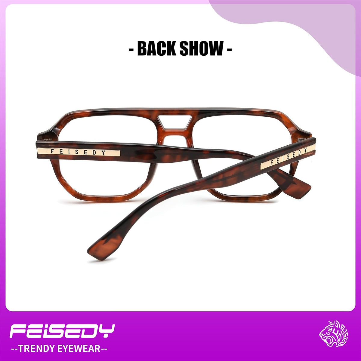 ÉÌƷͼƬ 7 | B0FHKFDMDZ | FEISEDY Aviator Blue Light Glasses for Men Women, Retro 70s Style Design TR90 Anti Glare Digital Eyestrain & Daily Wear B0284