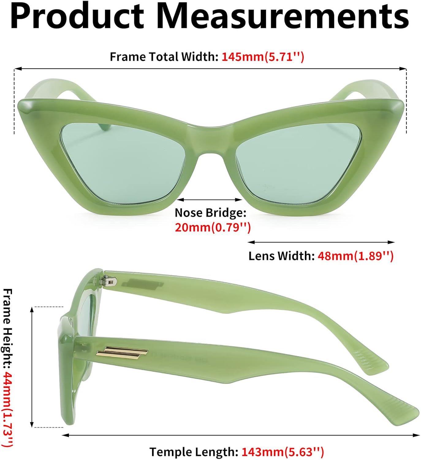 商品图片 20 | B09QKF53K5 | FEISEDY Vintage Small Cat Eye Sunglasses for Women Square Retro Cateye Eyewear B2869