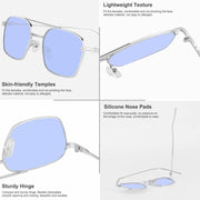ÉÌƷͼƬ 14 | B09GKB6G1G | FEISEDY Fashion Square Aviator Sunglasses Women Men Trendy Retro Metal Frame Sun Glasses Candy Color Lens B1036