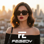 ÉÌƷͼƬ 2 | B0GD5LTX9C | FEISEDY Retro Trendy Rectangle Polarized Sunglasses for Women Men,Classic Narrow Square Sun Glasses B0314