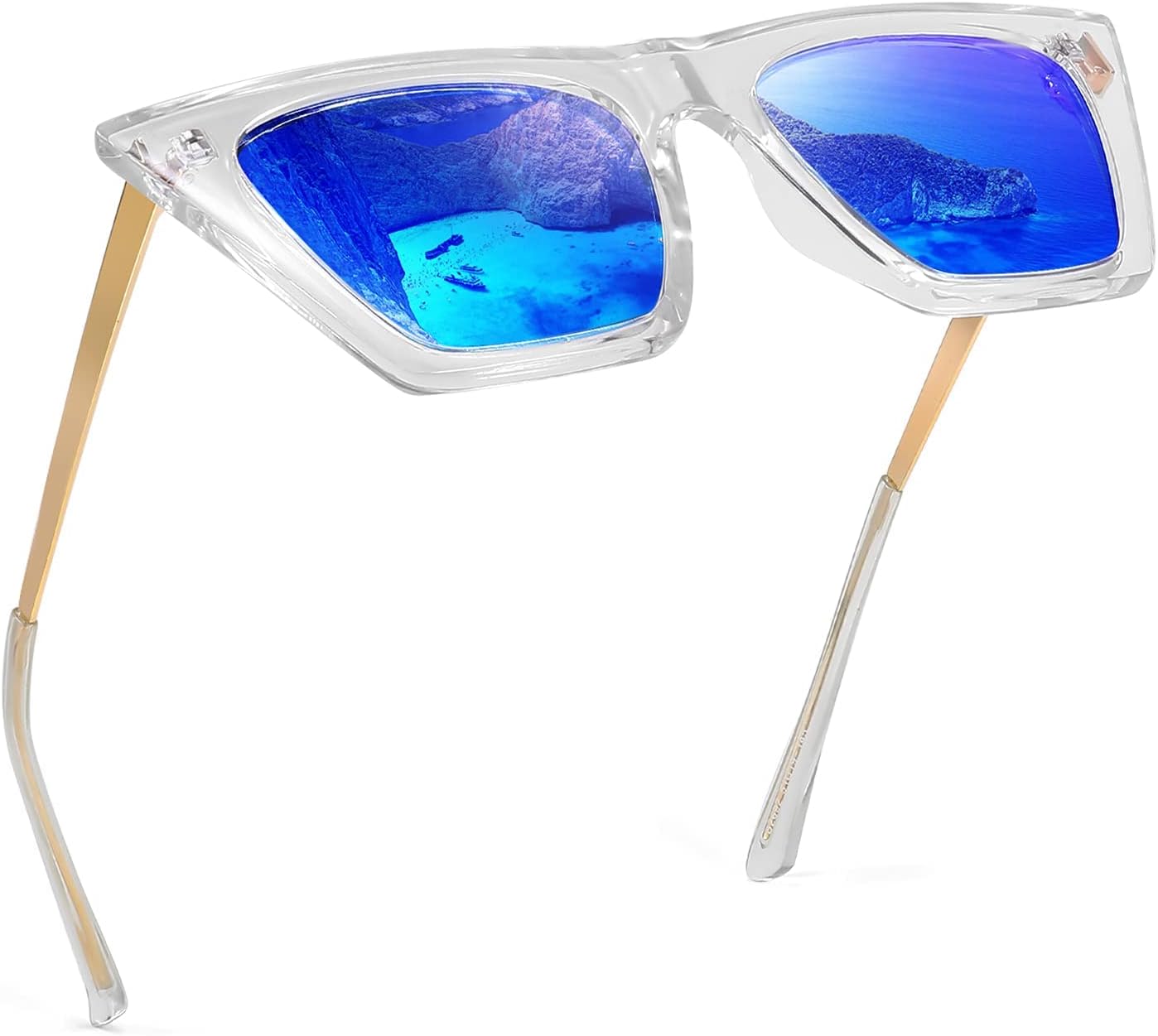 商品图片 25 | B08R8QL6DQ | FEISEDY Vintage Polarized Square Cat Eye Sunglasses Women Trendy Fashion Cateye Polarized Sunglasses B2692
