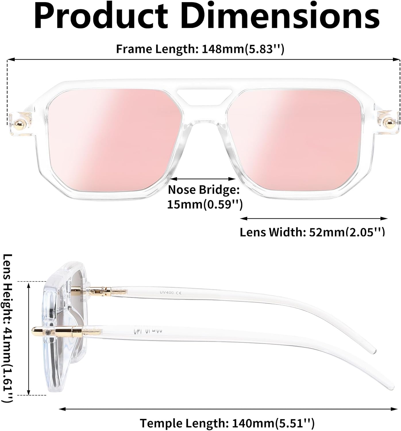 商品图片 18 | B09YTJ4FQZ | FEISEDY Vintage Square 70s Flat Aviator Sunglasses Women Men Classic Retro Stylish Frame UV400 Sunglasses B2622