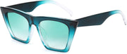 Emerald Green / 52 Millimeters | B08S76BL24 | FEISEDY Vintage Square Cat Eye Sunglasses Women Trendy Cateye Sunglasses B2473