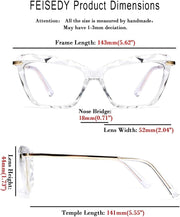 ÉÌƷͼƬ 30 | B07S9JPPPF | FEISEDY Crystal Cat Eye Glasses Frame Blue Light Blocking Computer Eyewear B2500