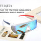 商品图片 3 | B096SD9GGG | FEISEDY Oversized Mirror Shield Sport 80s Sunglasses Ski Goggles Flat Top One Piece Futuristic Visor Women Men B2522
