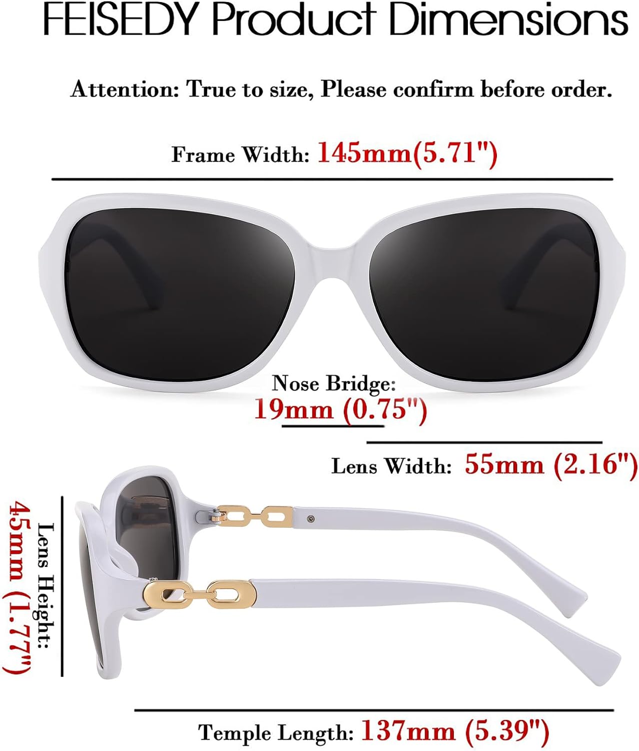 商品图片 73 | B08LPZDDKZ | FEISEDY Womens Polarized Sunglasses Square Wraparound Shades UV400 Mirrored Trendy Sun Glasses for Women B2526