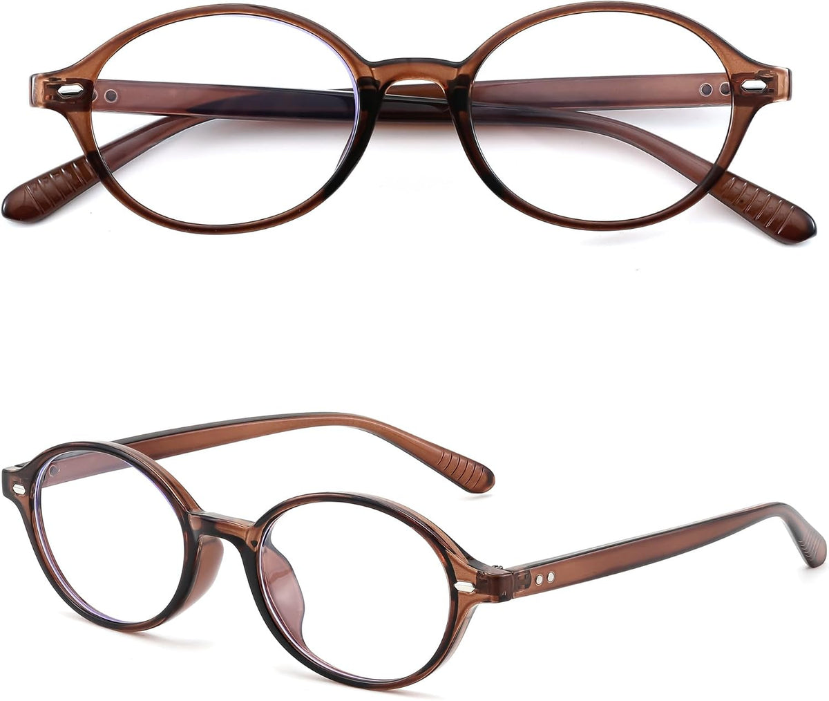 ÉÌƷͼƬ 31 | B0DJ4YNFXZ | FEISEDY Vintage Oval Blue Light Glasses for Women Men Stylish Lightweight 90s Eyeglasses Fake Nerd Y2k Eyewear Frame B0242