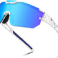 White Frame Blue Mirrored Lens / Large | B0DBVQZZPN | FEISEDY Kids Sunglasses Youth Baseball Sun Glasses, UV400 Sports Cycling Softball Sunglasses for Adult Boys Girls B0227
