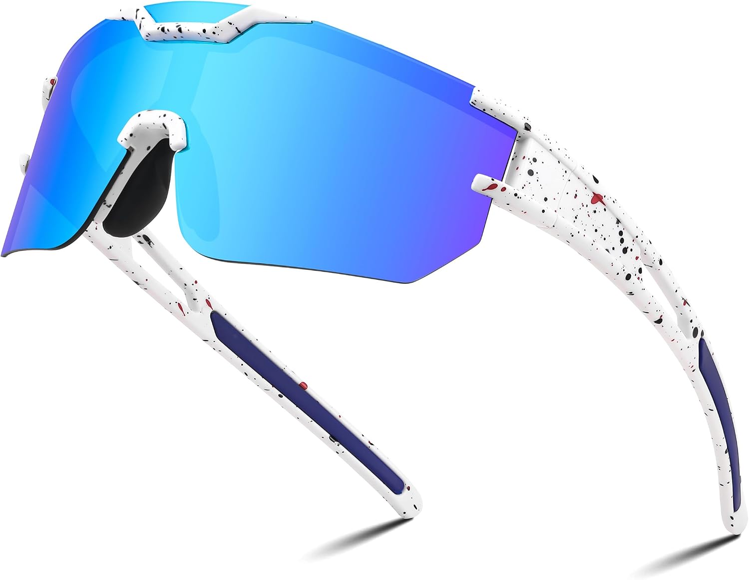 White Frame Blue Mirrored Lens / Large | B0DBVQZZPN | FEISEDY Kids Sunglasses Youth Baseball Sun Glasses, UV400 Sports Cycling Softball Sunglasses for Adult Boys Girls B0227