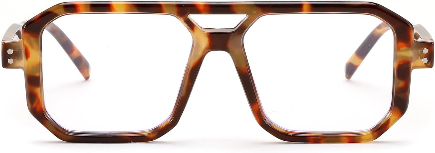 Leopard Frame / 50 Millimeters | B0D3PMX8XL | FEISEDY Blue Light Blocking Glasses, Aviator Frame Computer Reading/Gaming/TV/Phones Glasses for Women Men B0165