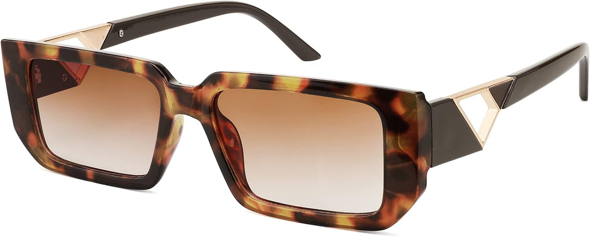 003 Leopard Frame/Gradient Tea Lens / 53 Millimeters | B0BP7NWP42 | FEISEDY Small Fashion Square Sunglasses for Women Men 90s Vintage Rectangle Sunglasses B2972