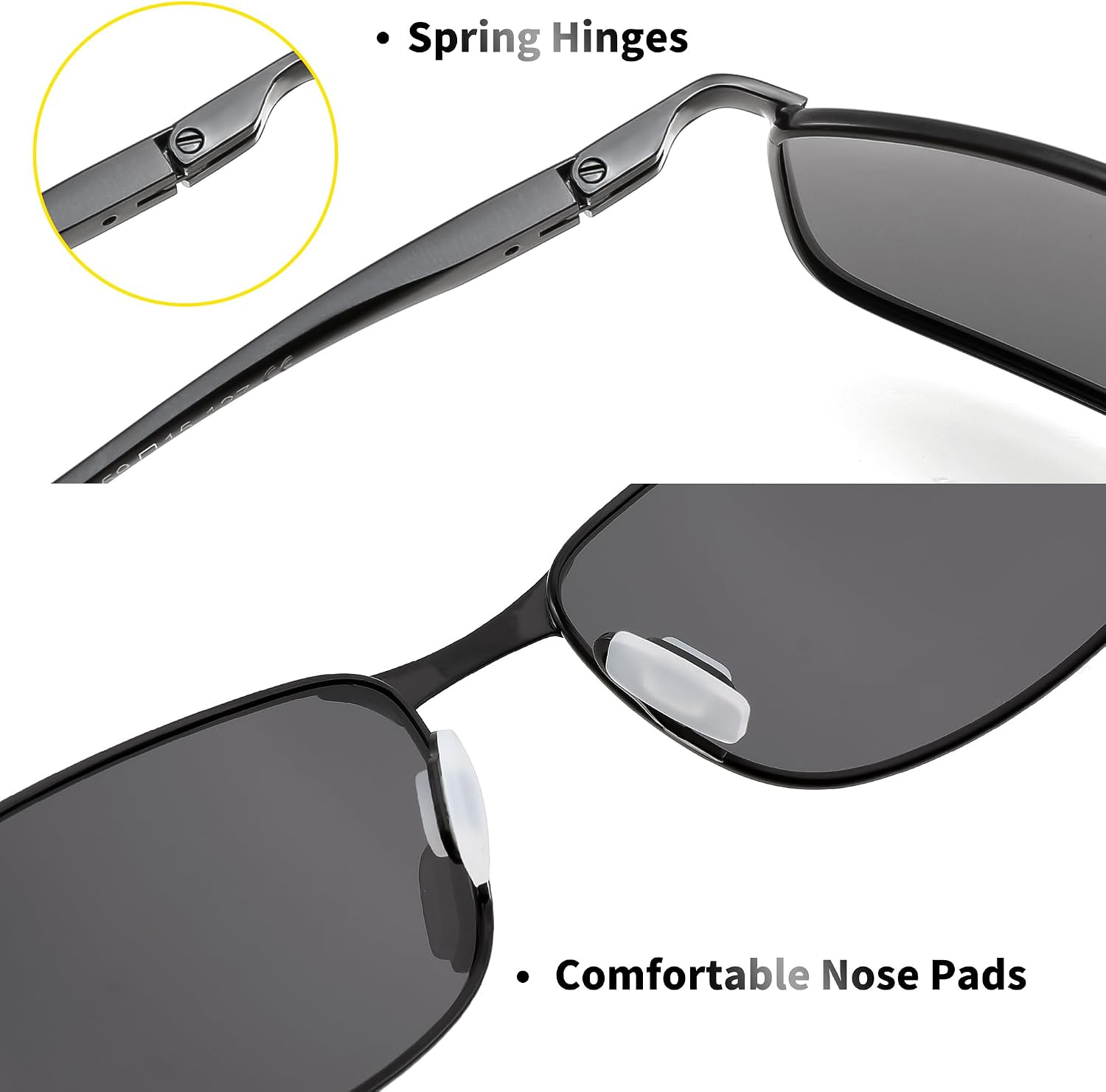 商品图片 57 | B07GSRV2H5 | FEISEDY Rectangle Polarized Square Sunglasses for Men Women B2444