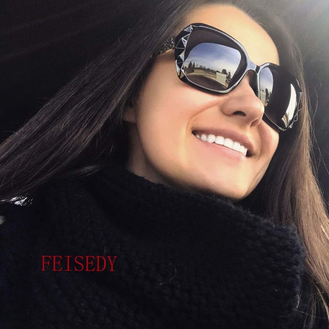 商品图片 36 | B079GT4RXH | FEISEDY Polarized Women Square Sunglasses Sparkling Composite Shiny Frame B2289