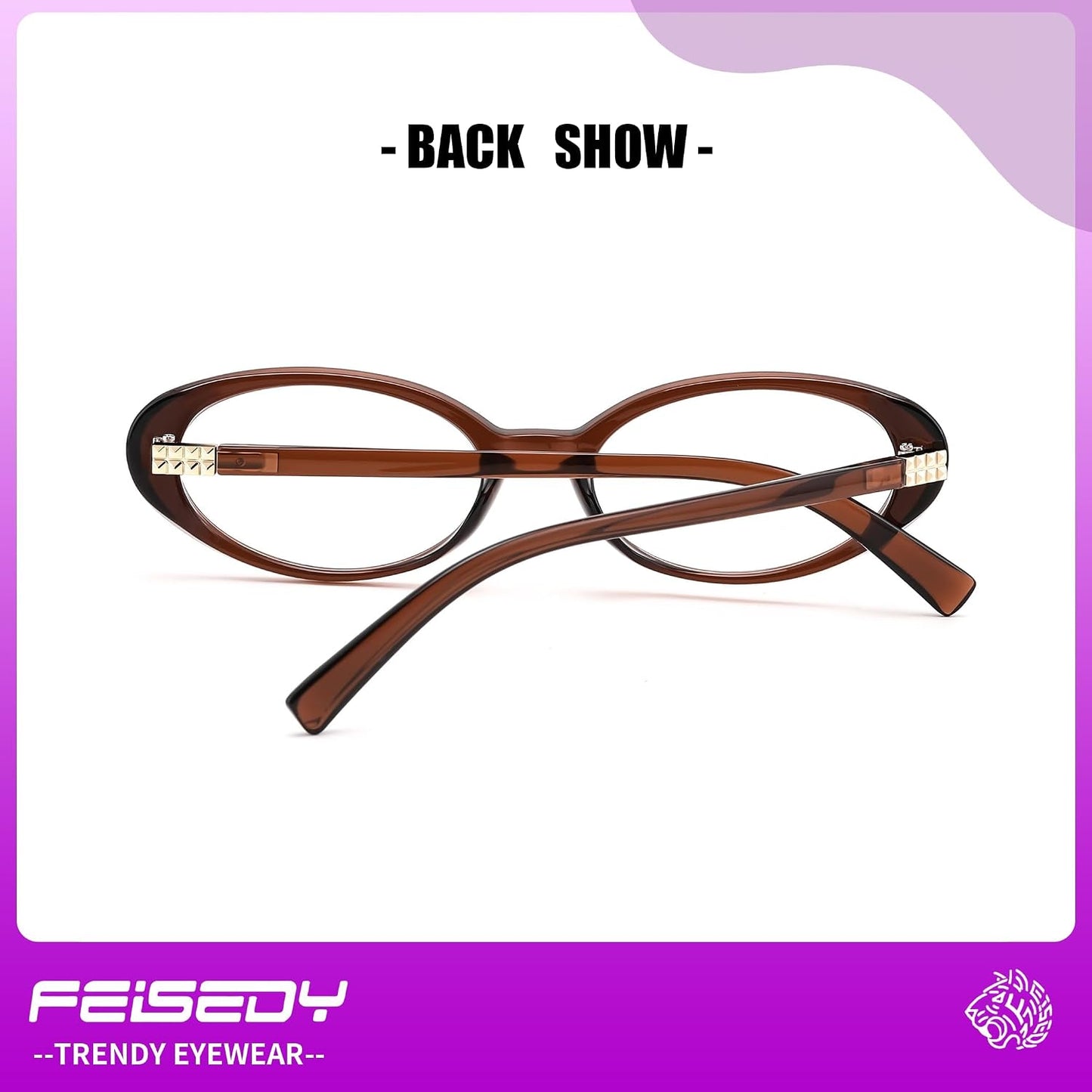 商品图片 17 | B0F6MW26L2 | FEISEDY Oval Blue Light Glasses for Woman Vintage Small Face Lightweight Eyeglasses Retro Nerd Y2K Frame B0290
