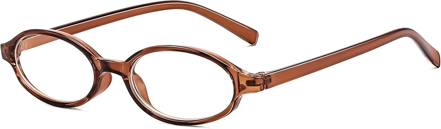 商品图片 4 | B0DKNKBFBX | FEISEDY Y2K Retro Oval Nerd Blue Light Glasses for Women B0258
