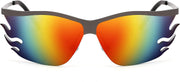 002 Gray Frame/Rainbow Mirrored Lens / 58 Millimeters | B09XHP3W7M | FEISEDY Retro Square Sunglasses Women Men Trendy Vintage Y2K Glasses Tinted Lens B2882