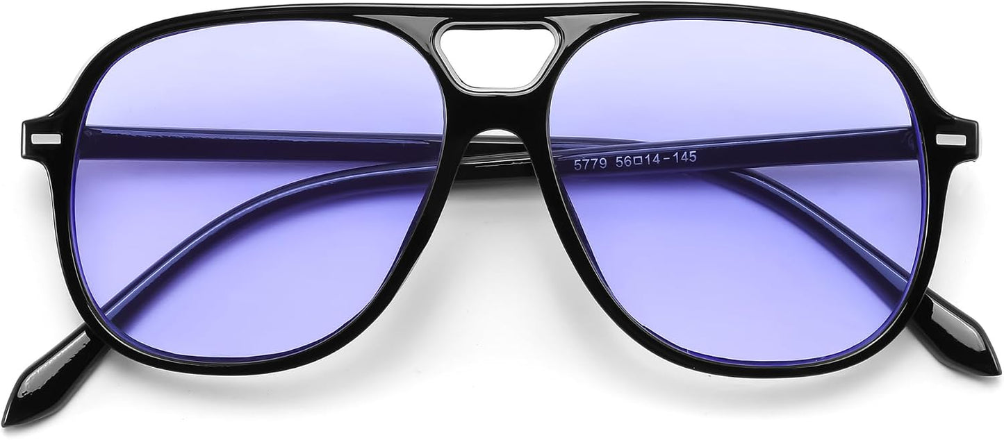 商品图片 30 | B0H1WCGC42 | FEISEDY Retro Square Aviator Sunglasses Women Men Double Bridge B0443