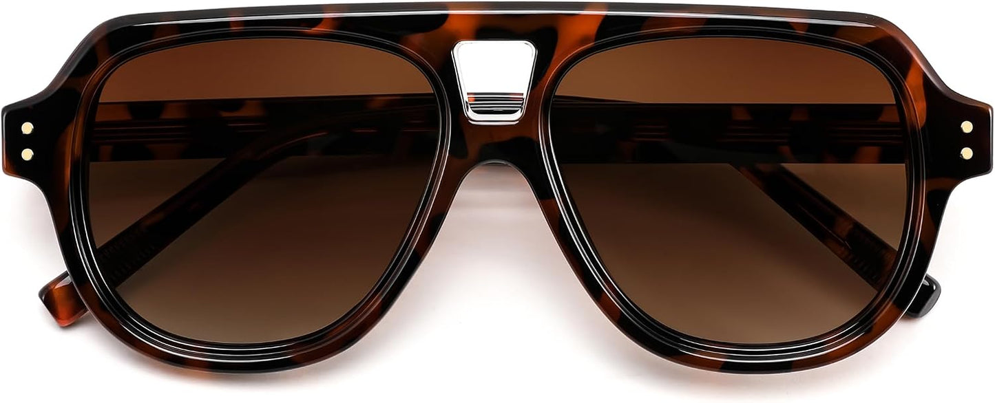商品图片 3 | B0H1WK6BZT | FEISEDY Retro Aviator Polarized Sunglasses Men Women Trendy Square B0433