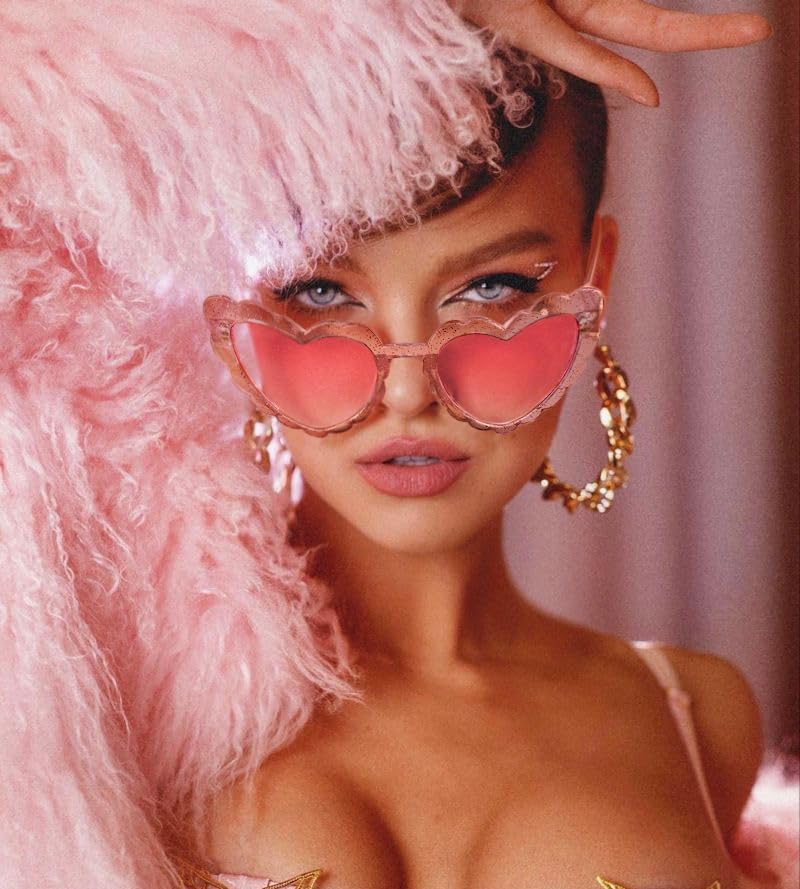 ÉÌƷͼƬ 23 | B0B8R3G4T8 | FEISEDY Love Heart Shaped Sunglasses for Women Trendy Retro Cat Eye Mod Style Stylish Glasses B2336