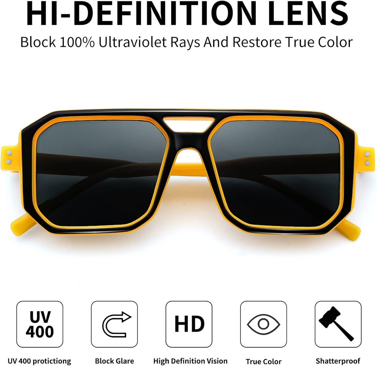 ÉÌƷͼƬ 13 | B0B9BNZRMZ | FEISEDY Retro Aviator Square Sunglasses for Women Men UV400 B2939
