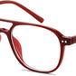 Red / 50 Millimeters | B0CY23244L | FEISEDY Blue Light Blocking Glasses Women Men Square Computer Lightweight Pilot Glasses Anti Eyestrain & UV Glare B0141