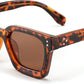 006 Leopard Frames | Polarized Tea Lenses / 50 Millimeters | B0C9HZ1T4L | FEISEDY Sunglasses Men Women Polarized, Chunky Square Thick Frame, Rectangle UV400 Shade Sun Glasses B2396
