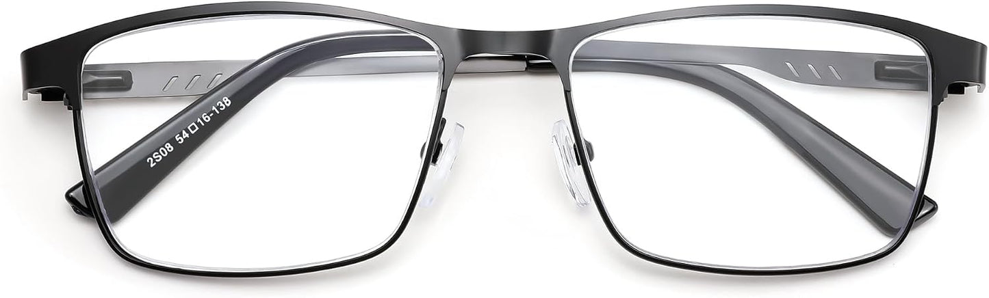 商品图片 7 | B0G1BLY966 | FEISEDY Classic Blue Light Reading Glasses Men,Metal Frame Readers with Spring Hinge, Anti Glare Eyeglasses for Reading B0337