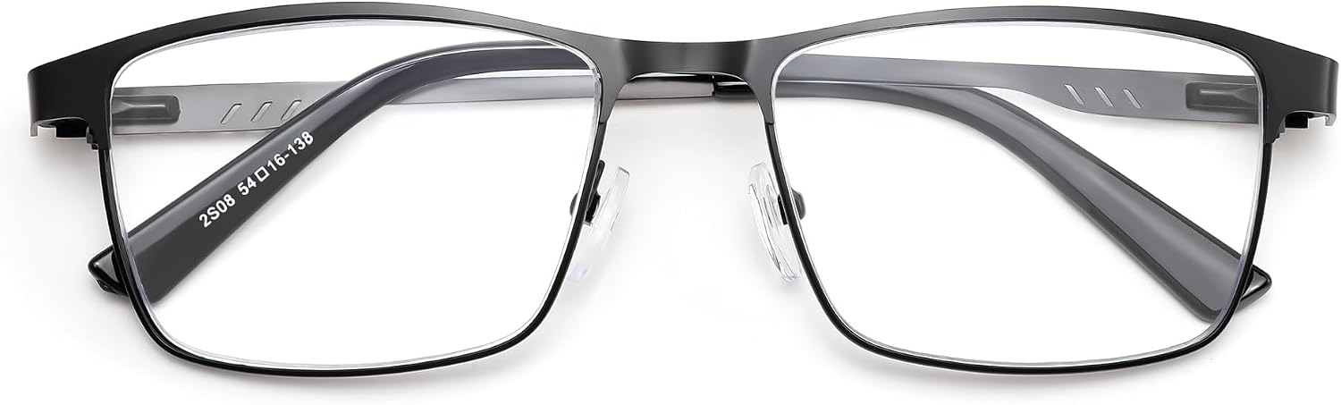 商品图片 7 | B0G1BLY966 | FEISEDY Classic Blue Light Reading Glasses Men,Metal Frame Readers with Spring Hinge, Anti Glare Eyeglasses for Reading B0337