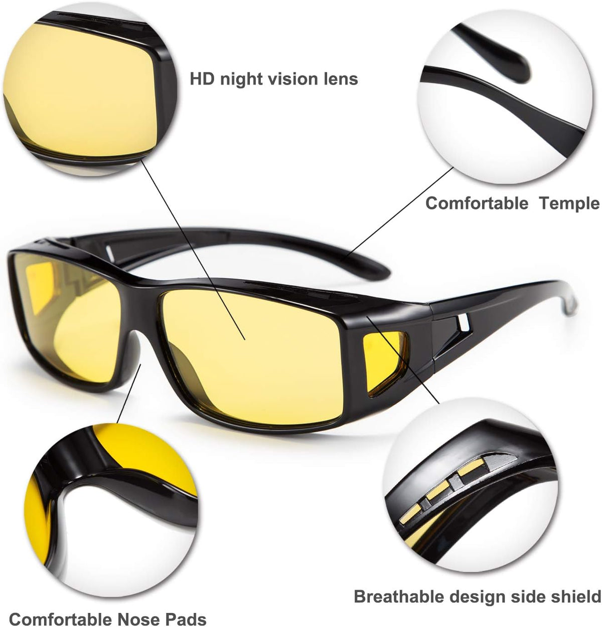 ÉÌƷͼƬ 5 | B089YRDYMP | FEISEDY Polarized Fit Over Glasses Sunglasses Men Women Wrap Around B2593