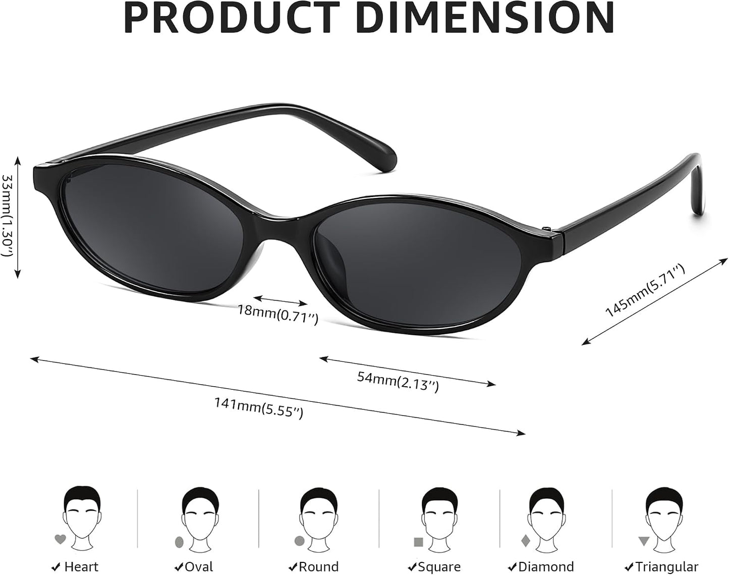 商品图片 5 | B0DMN6519L | FEISEDY Retro Oval Cat Eye Sunglasses for Women 90s Narrow Lightweight Shades Y2k Trendy Sunnies B0257