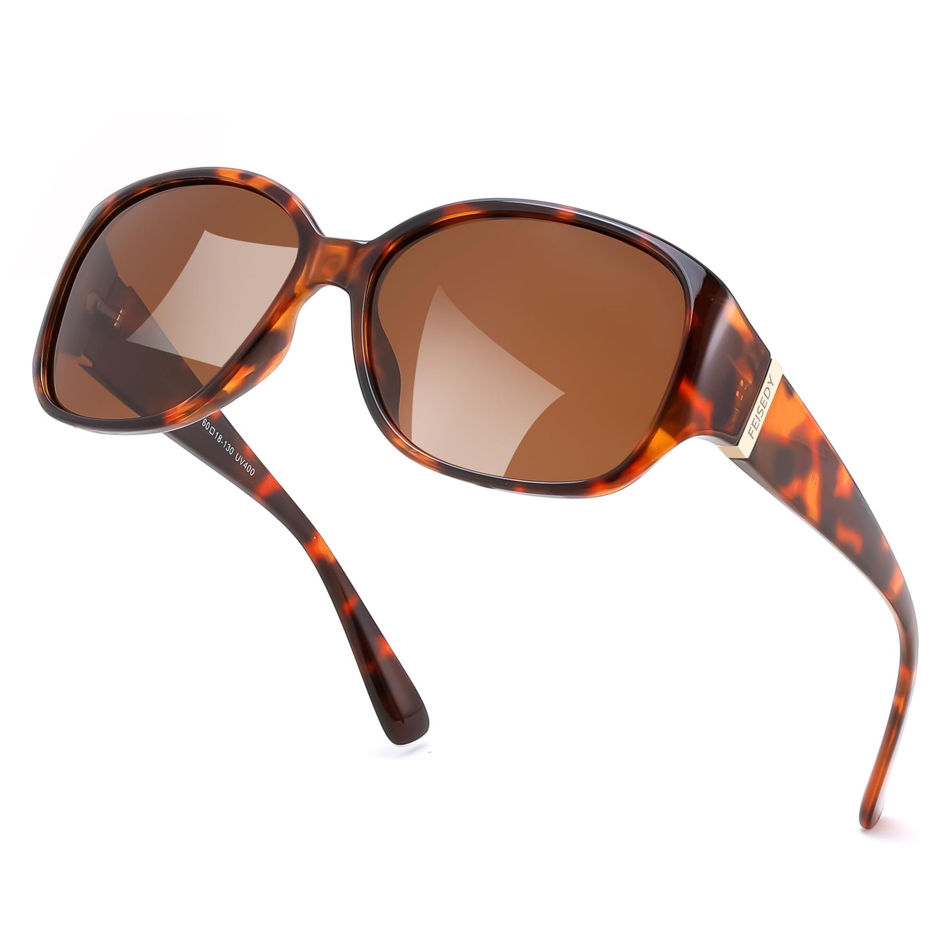 FEISEDY Women's Polarized Sunglasses Wrap Around Vintage Fashion Sunnies UV400 Protection B0394
