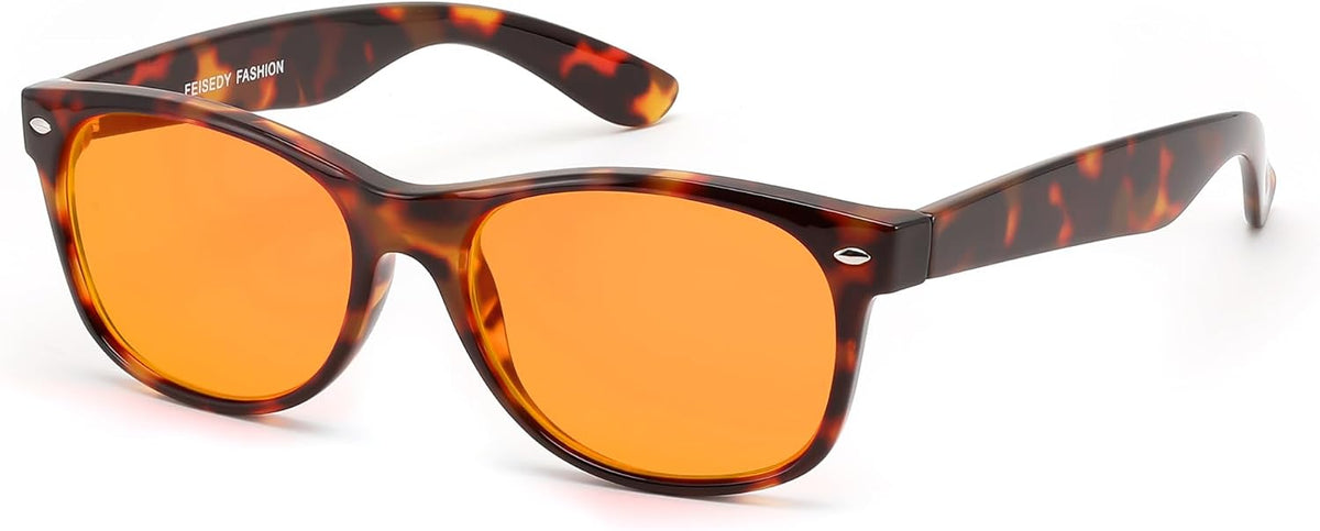 ÉÌƷͼƬ 7 | B0GK2PTMMH | FEISEDY Orange/Red Classic Blue Light Blocking Glasses for Women Men B0339
