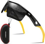Black-yellow / 125 Millimeters | B07JZ1MWZJ | FEISEDY Kids Polarized Sports Sunglasses, TR90 UV400 Baseball Cycling