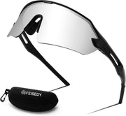 004 Black | White Mirrored Lens / 60mm | B0BQLD17GY | FEISEDY Sports Sunglasses for Men and Women, UV400 Protection Outdoor Cycling Driving Fishing Glasses B2987