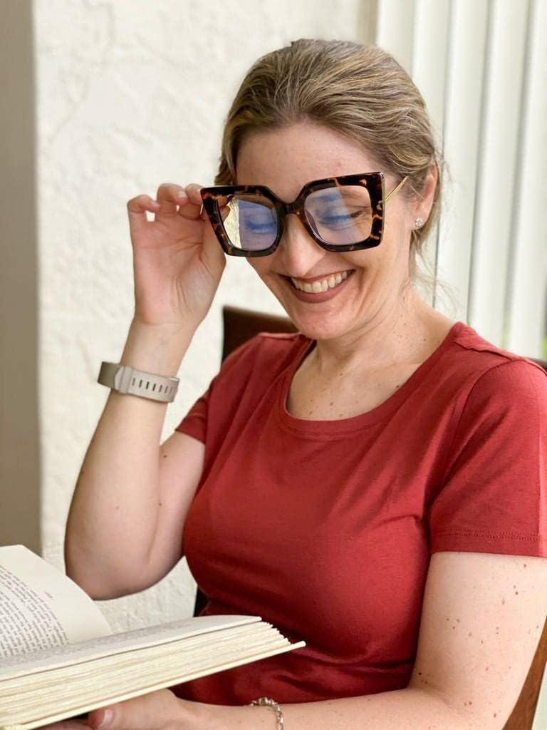 商品图片 36 | B08DF5QRXC | FEISEDY Oversized Square Blue Light Blocking Glasses Eye Strain Glare Pearl Inlay Arm Cat Eye Fashion Eyewear B2639
