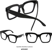 ÉÌƷͼƬ 6 | B08ZMQ47KD | FEISEDY Blue Light Blocking Reading Glasses Oversized Readers Designer Luxury Square Eyewear Frame B2695FR