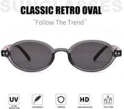 ÉÌƷͼƬ 27 | B0GV61HCD9 | FEISEDY Retro Oval Sunglasses for Women Small 90s Y2K UV Protection B1584