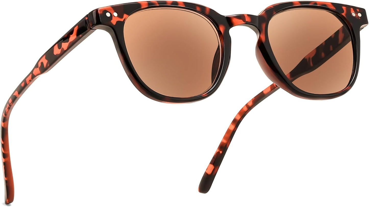 Tortoise / 2.5 x | B0FQ58RNFG | FEISEDY Round Reading Sunglasses for Men and Women Stylish Blue Light Blocking Readers B0113