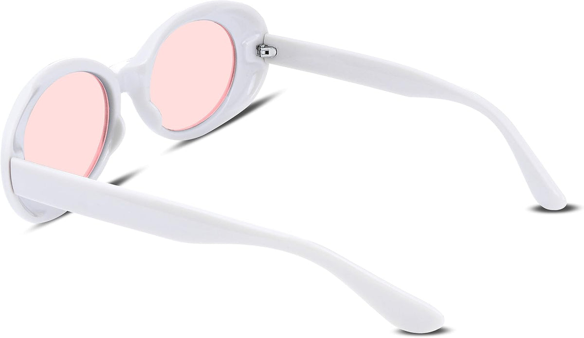 ÉÌƷͼƬ 57 | B074H8KFSZ | FEISEDY Sunglasses White Oval Clout Goggles for Women Men Retro Round Trendy Rimmed Clueless Costume Frame B2253