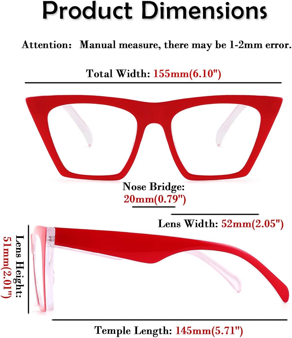 商品图片 5 | B08VNQPH3Y | FEISEDY Square Cat Eye Reading Glasses Blue Light Blocking Women Fashion Cateye Reader Anti Glare Digital Eyestrain B2604